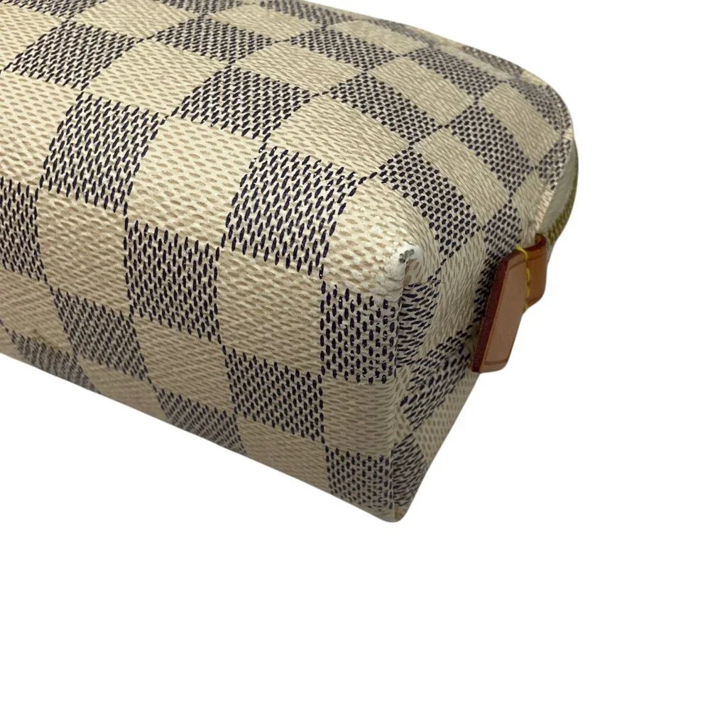 Louis Vuitton Ivory Damier Azur Canvas Cosmetic Pouch - Picture 7 of 16
